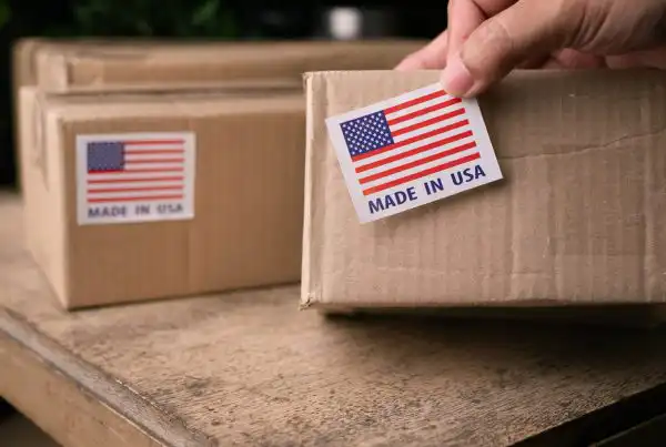 A closeup of corrugated packaging in the USA