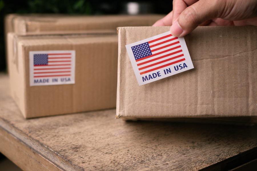 A closeup of corrugated packaging in the USA